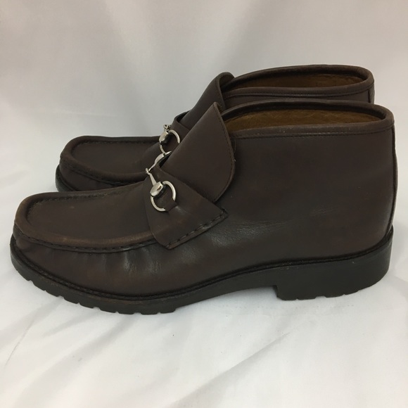 Gucci Classic Horsebit Size 11 Brown Leather Boots - Picture 3 of 8